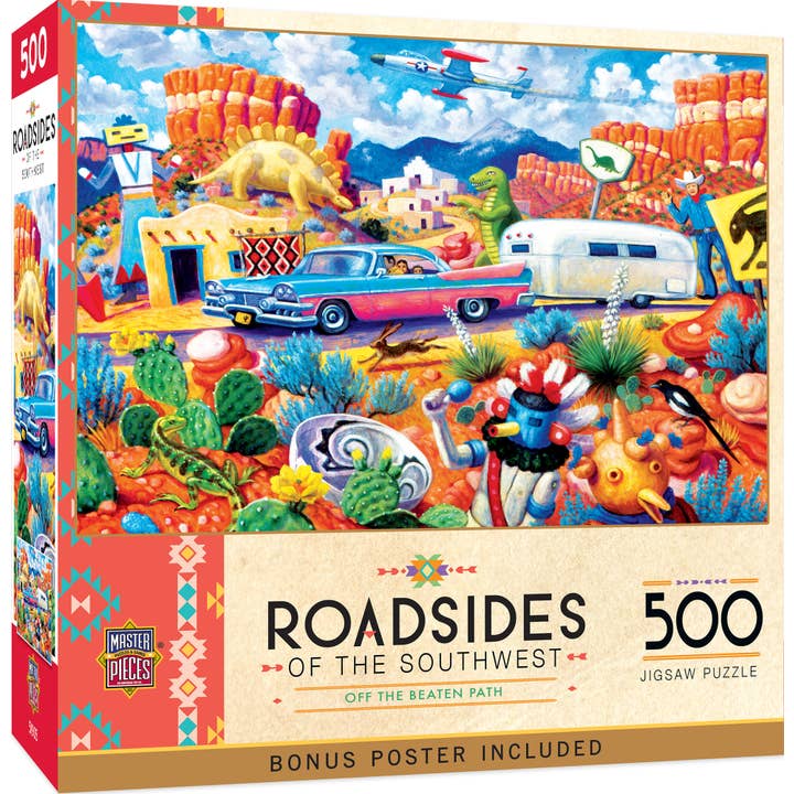 Masterpieces Puzzles - Wholesale Puzzle - Adult - Roadsides of the Southwest - Off the Beaten Path 500 Piece