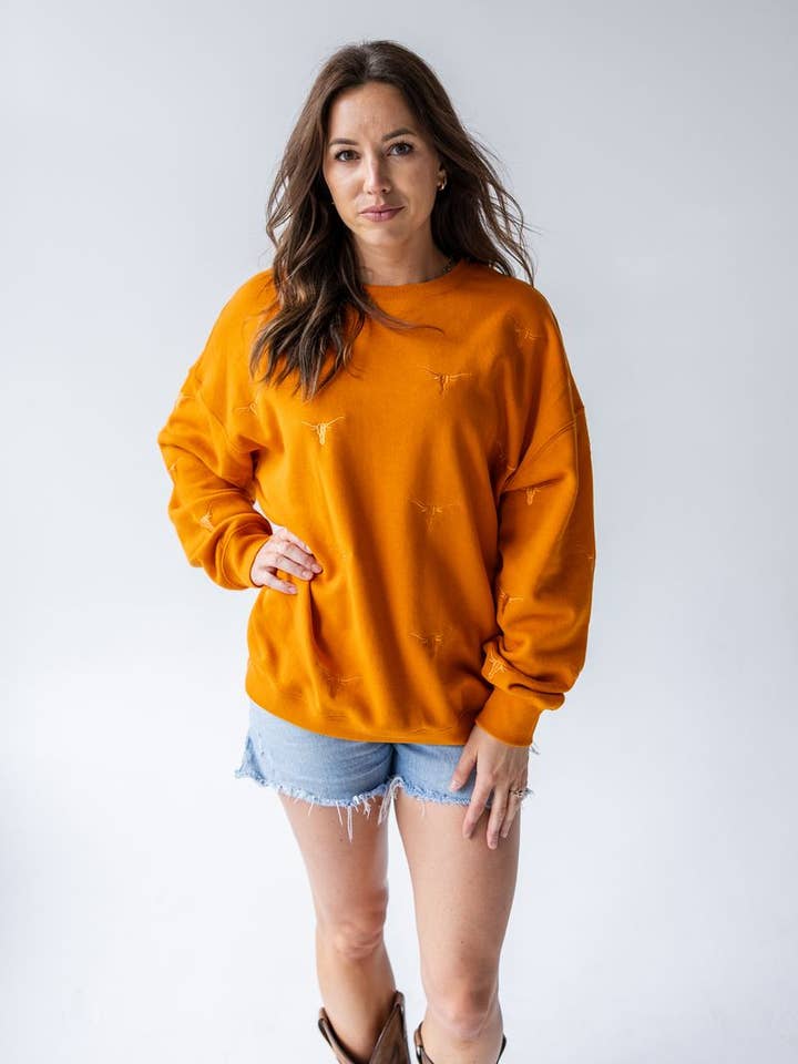 Texas Ritter Répéter Manches Lanternes Crew pour la vente par Gameday Social Apparel Co.®