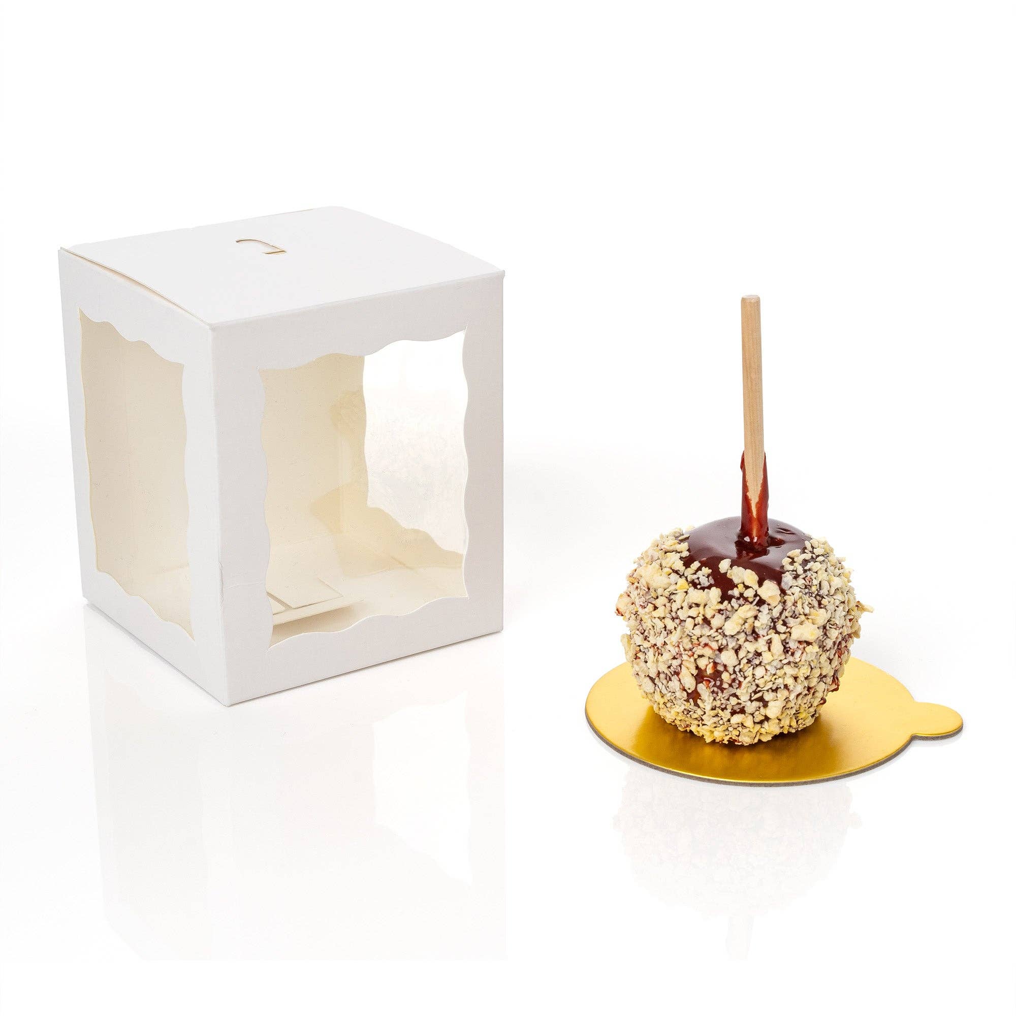 Candy Apple Box 4" - Set of 25 - White for wholesale on Faire2