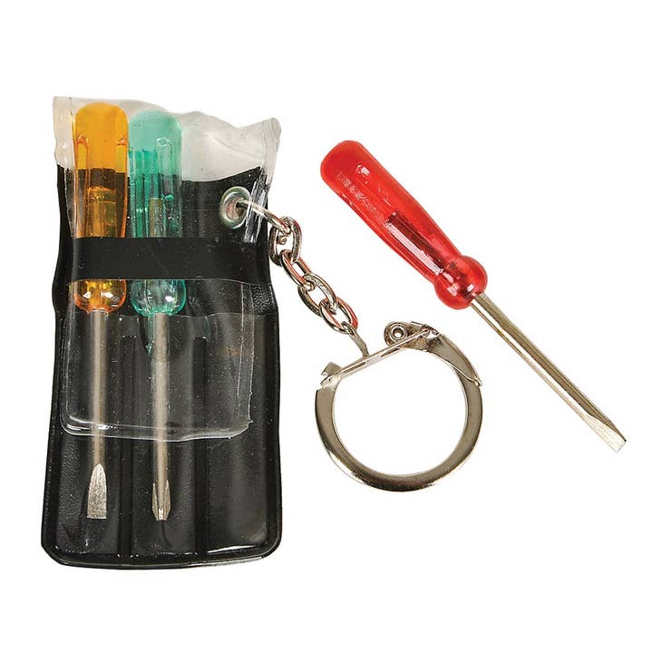 2.5" MINI SCREWDRIVER SET KEYCHAIN LLB Keychain for wholesale by La Luna Bella - Toys