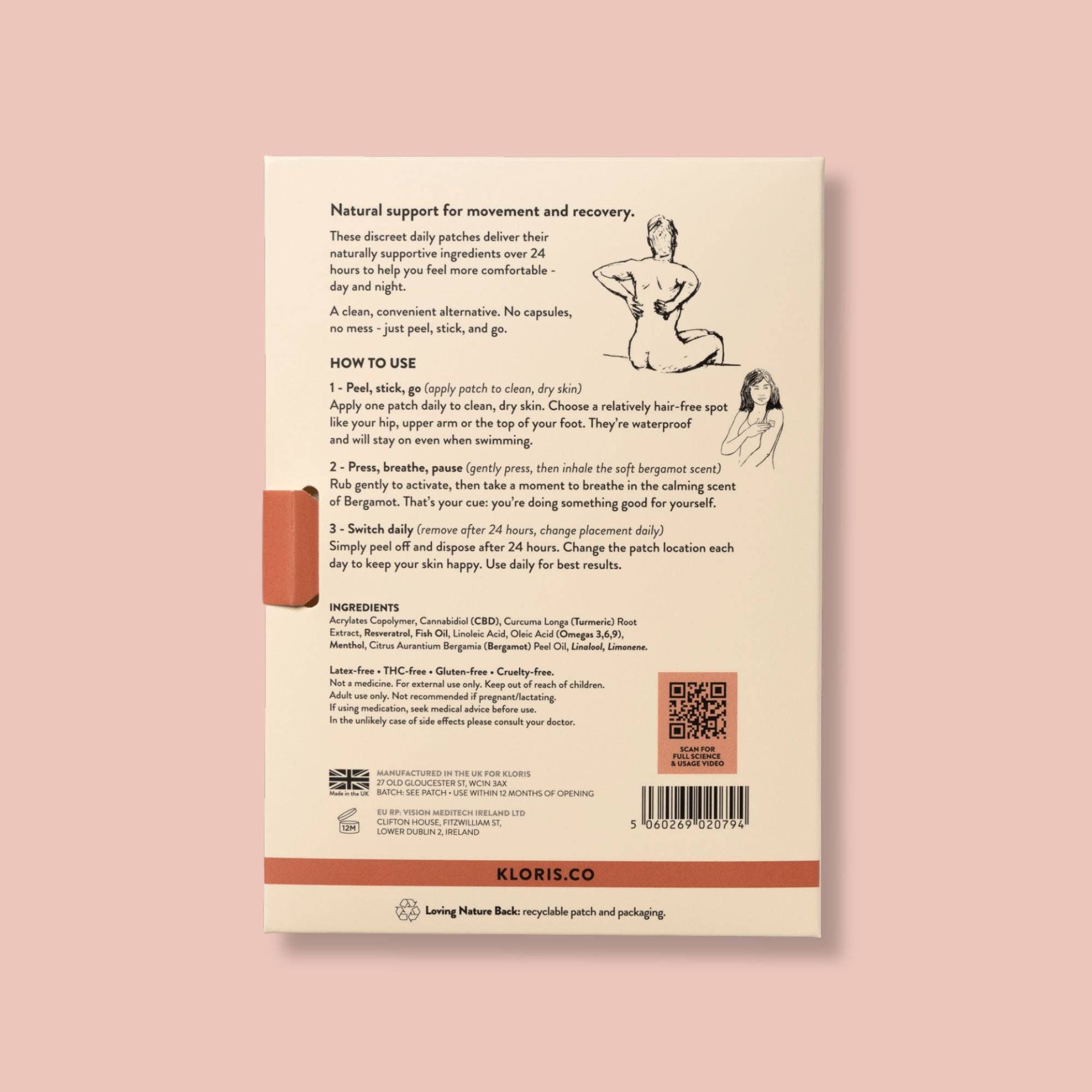 KLORIS – wholesale Topical wellness patches – Natural Muscle & Joint Patches with Turmeric & Omegas 10