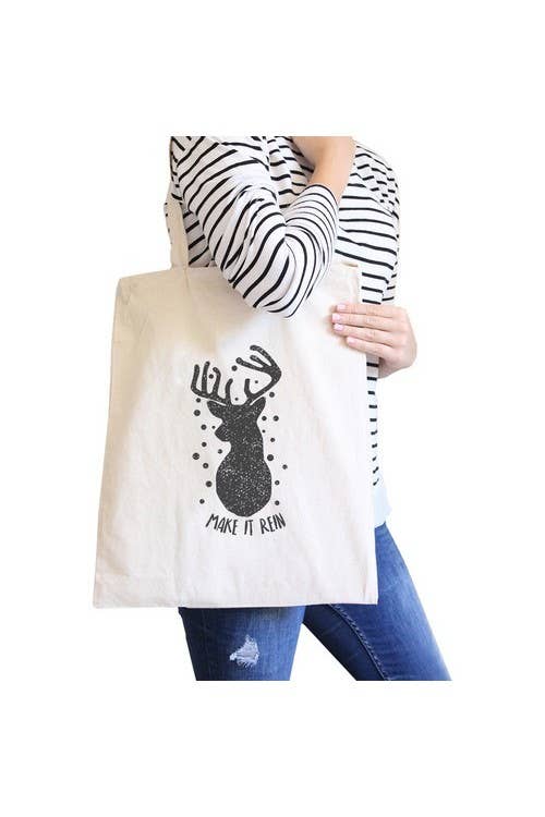 365 In Love – wholesale Tote bag – Women's – Make It Rein Vintage Reindeer Canvas Bag1