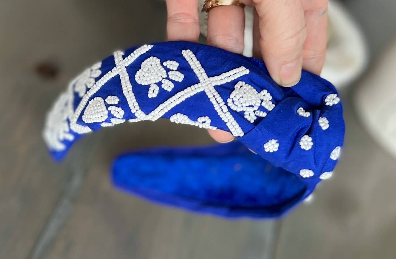 OBX Prep - Wholesale Haarband - Dames - Pootafdruk Zaad Kralen Teamgeest Topknoop Haarband – Cheer5