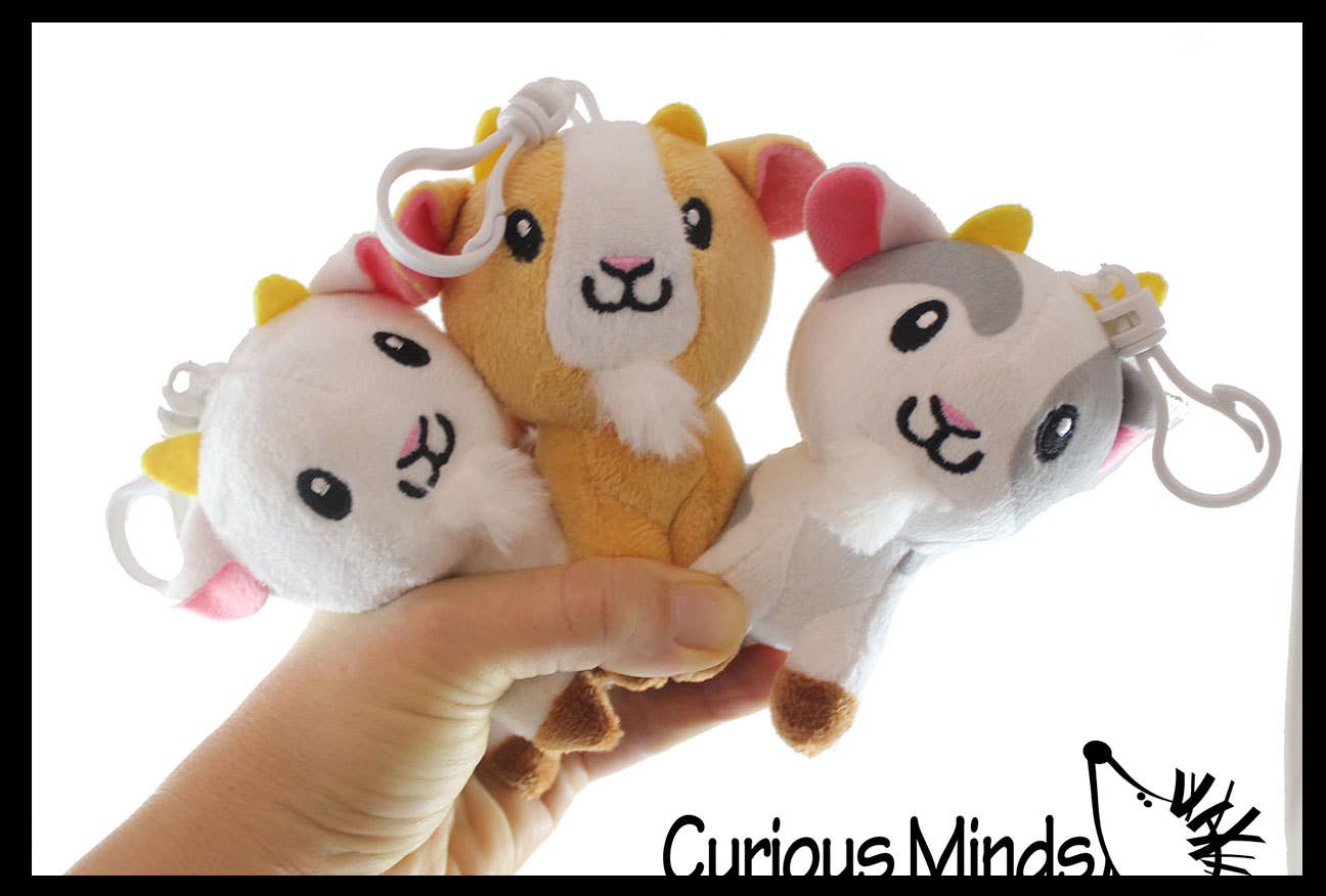 Curious Minds Toys - Venta al por mayor Peluche - Niños y bebés - 1 Peluche de Cabra con Clip - Adorable Animal de Granja6