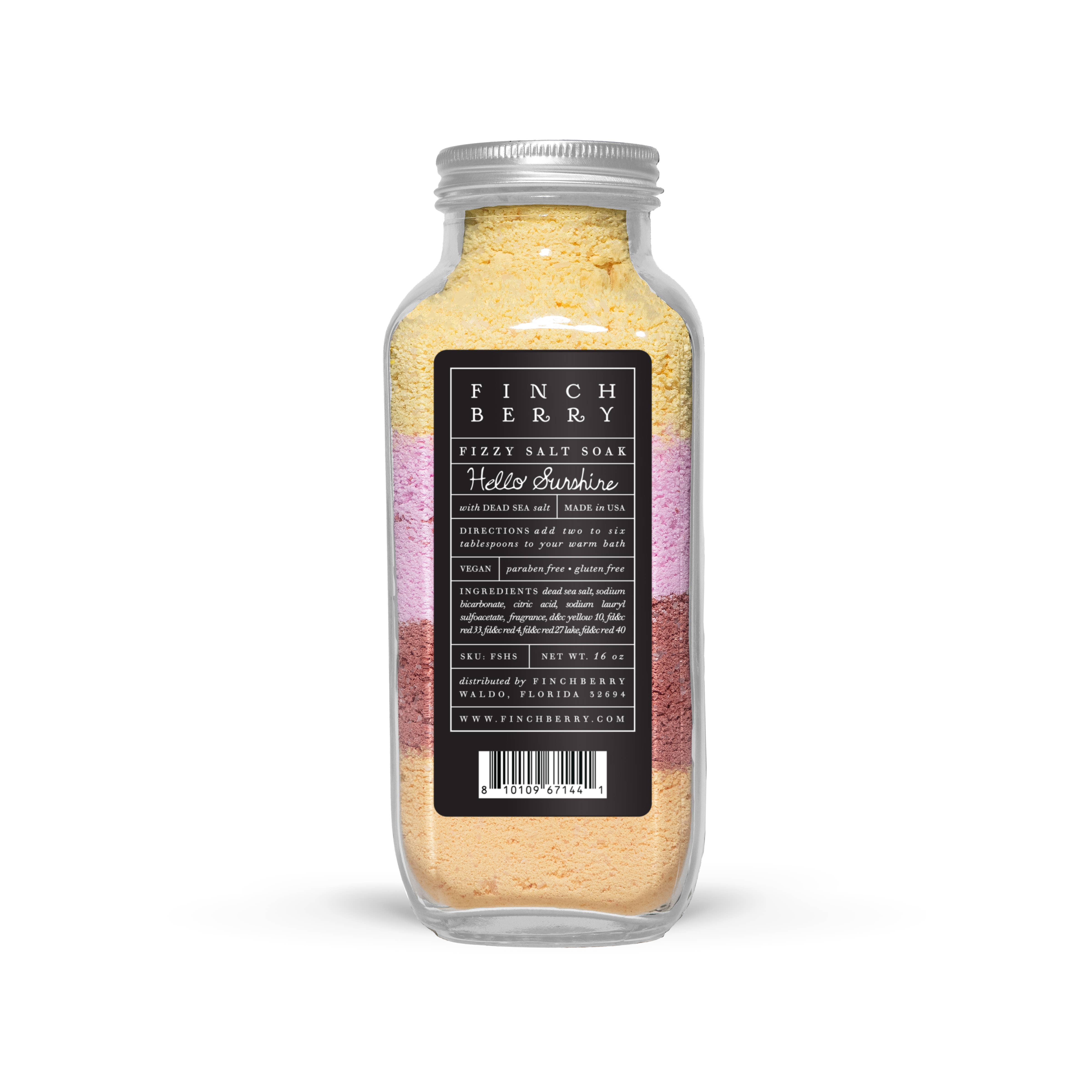 FinchBerry - Wholesale Bath Soak/Milk - Hello Sunshine Rejuvenating Fizzy Salt Soak1