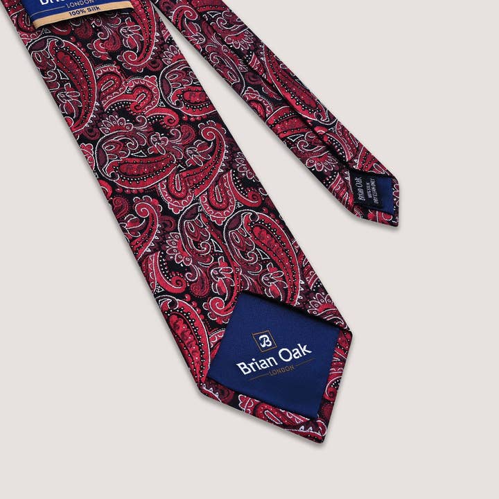 Brian Oak Limited – wholesale Necktie – Men’s – Red Paisley Silk Tie2