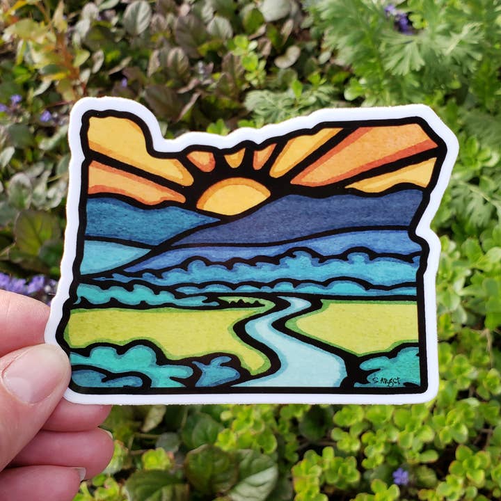 Vinyl Sticker Oregon State for wholesale by Sarah Angst Art