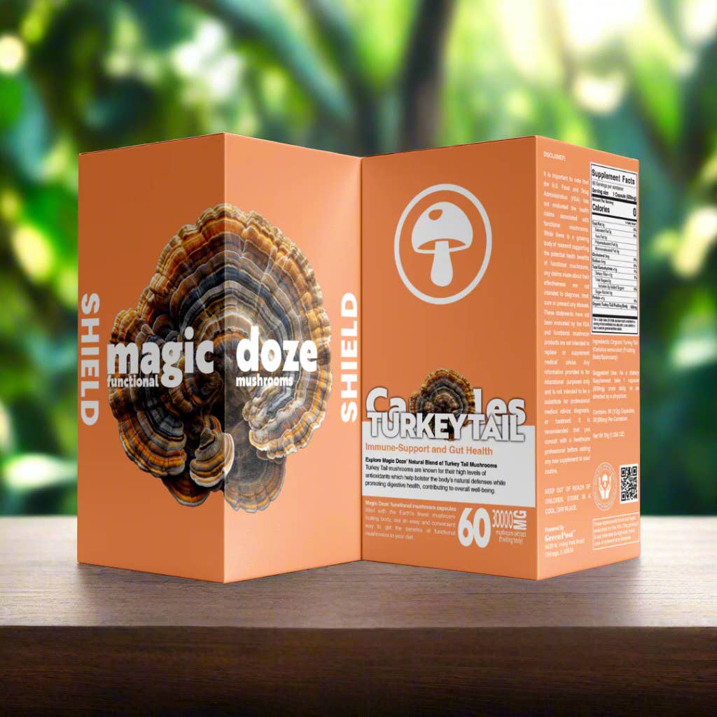 Magic Doze - Wholesale Oral Supplement/Vitamin - Turkey Tail Mushroom Capsules - Shield by Magic Doze™