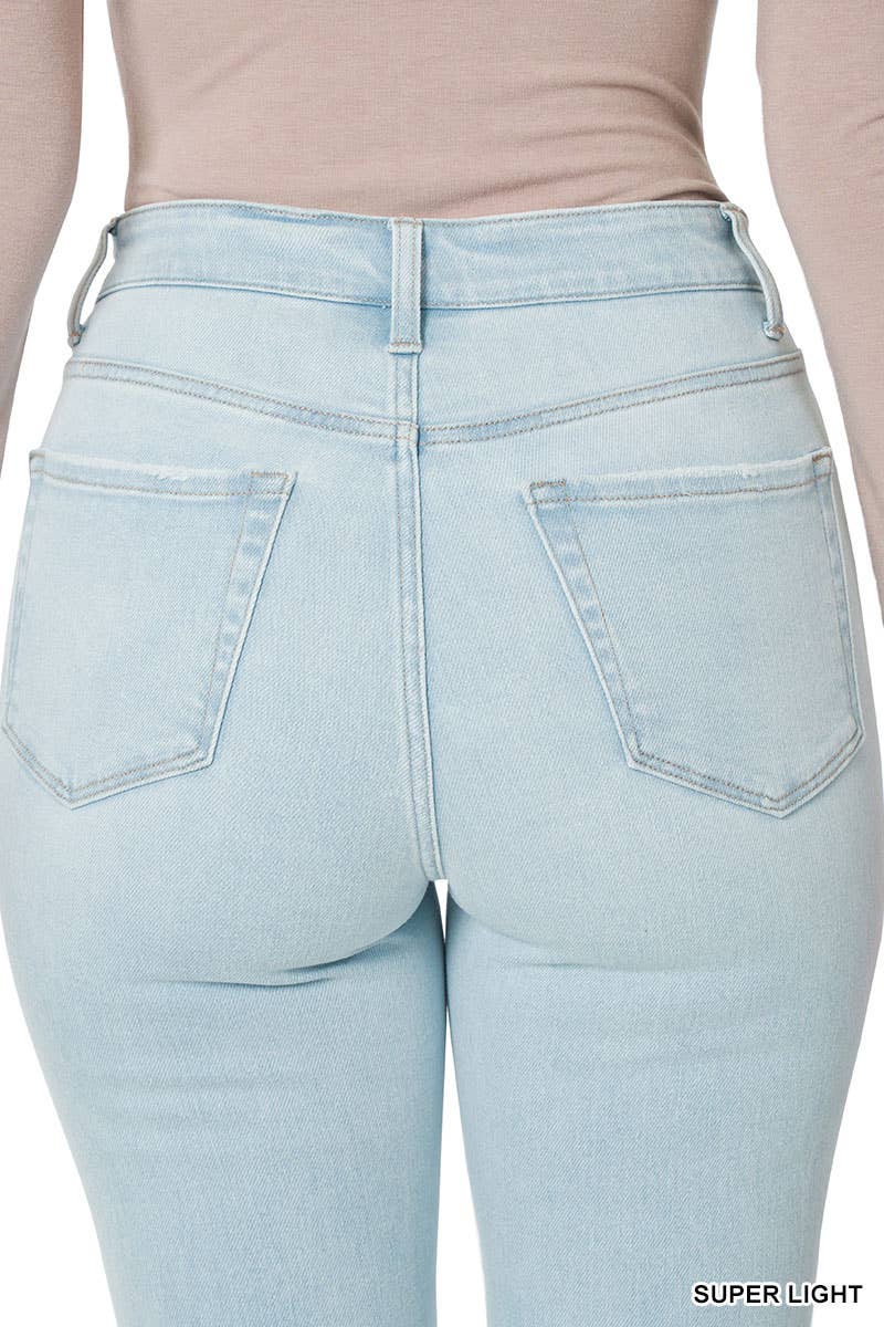 SUPER LJUS-134697 ...SC134697 DISTRESSED KNAPPGYLFS ANKELSKINNY JEANS för wholesale på Faire5