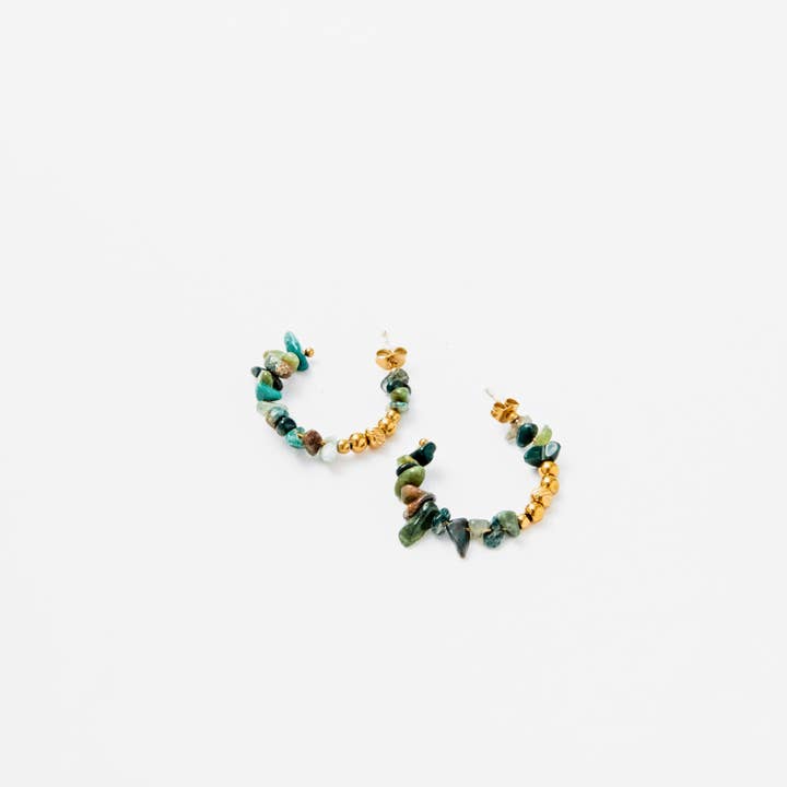 Lovelika - Wholesale Single Earring - Hoop earrings set with natural stones - Beatrix5