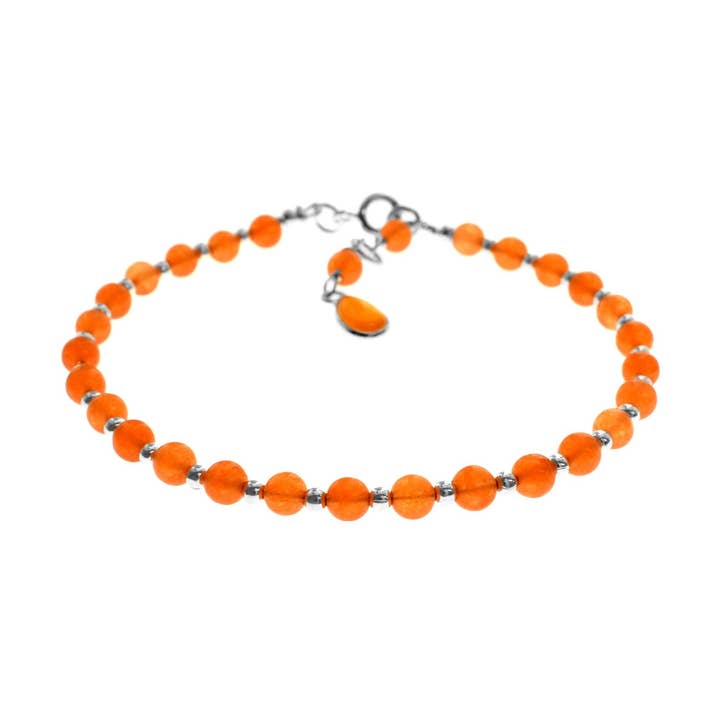 Jaelyn karneol- och silverpärlarmband för wholesale av Kali Ma Designs - Sterling Silver Jewellery