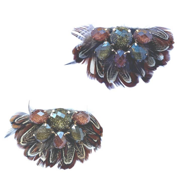 PINCES À CHAUSSURES EN PLUMES LONDON marron (une paire) pour la vente par MAXIMONDÄN