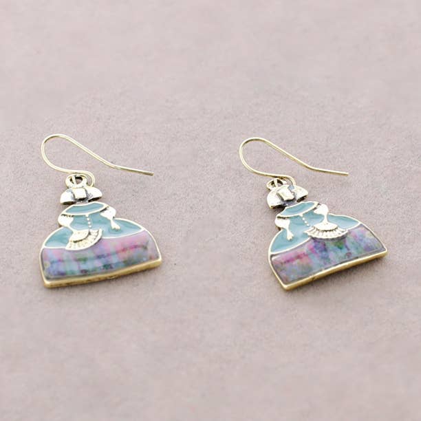 Menina Metal Emalje Øreringe for engroshandel hos Sonata