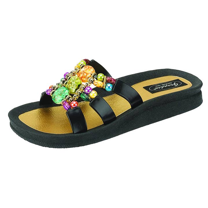 Diapositiva mística, 6-11, negro para venta al por mayor de Grandco Sandals