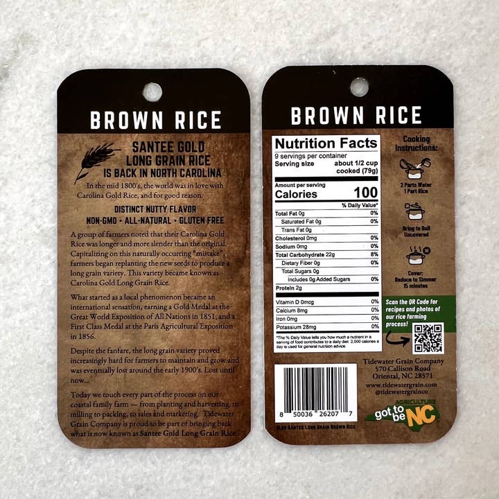 Tidewater Grain Company - Wholesale Rice - Santee Gold Long Grain Heirloom Rice - 2lb Retail Packaging4