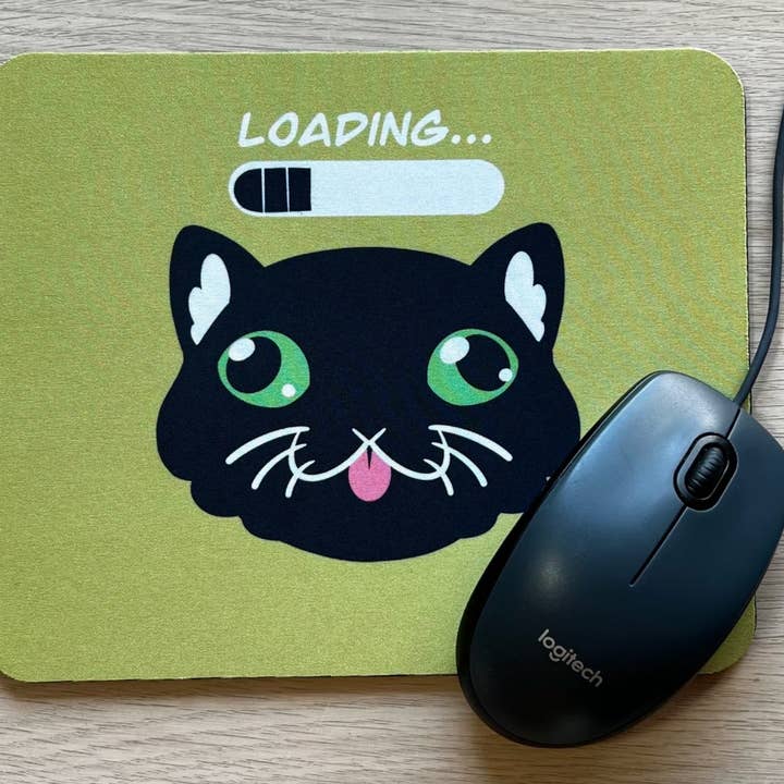 None Thoughts Cat Mousepad for wholesale by Maddy Wilson Art