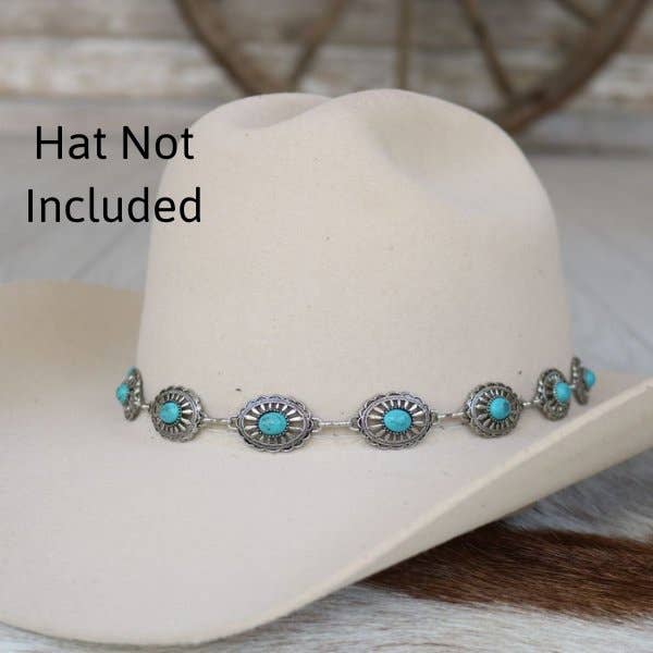 Willow Lane Hat Co. - Wholesale Hat Accessory - Women's - Silver Concho Hat Band - Palomino2