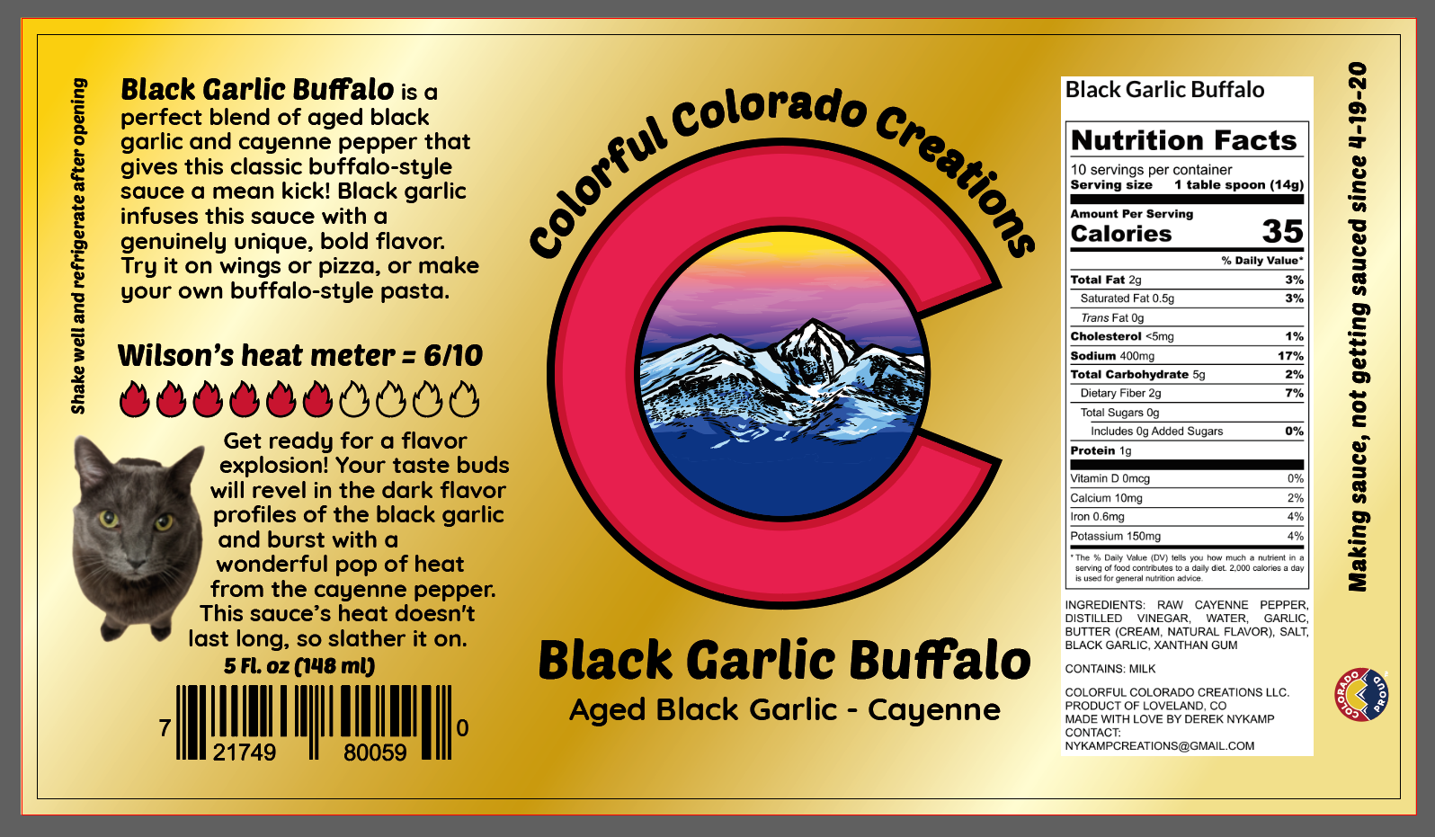 Colorful Colorado Creations llc. - Wholesale Hot Sauce - Black Garlic Buffalo Hot Sauce3