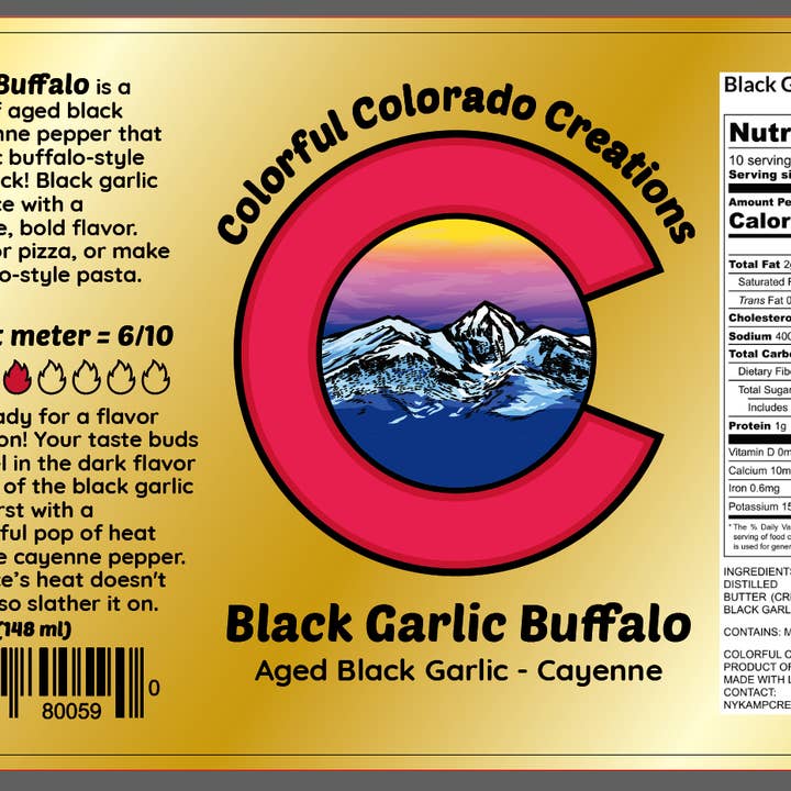 Colorful Colorado Creations llc. - Wholesale Hot Sauce - Black Garlic Buffalo Hot Sauce3