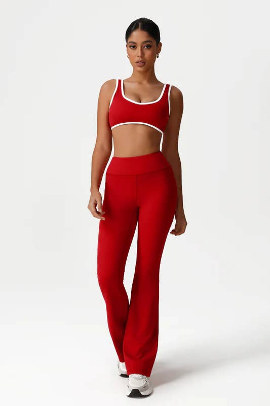 Sodalemon - Wholesale Activewear Set - Women's - Women High-Waisted Yoga Set: Sports Bra + Flared Pants11