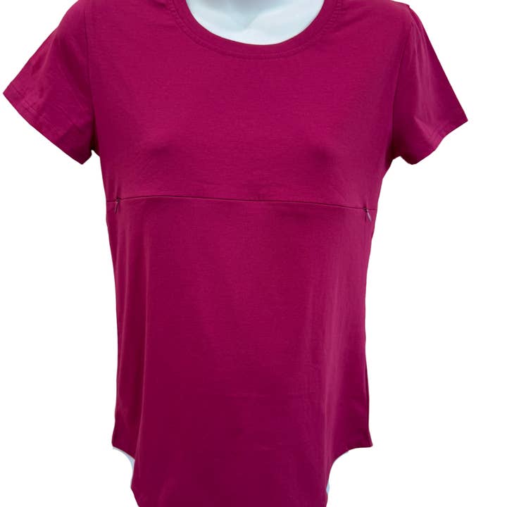 Ella Bella Maternity - Wholesale Nursing Top - Maternity - Tori Full Zip Short Sleeve Nursing Tee Shirt6