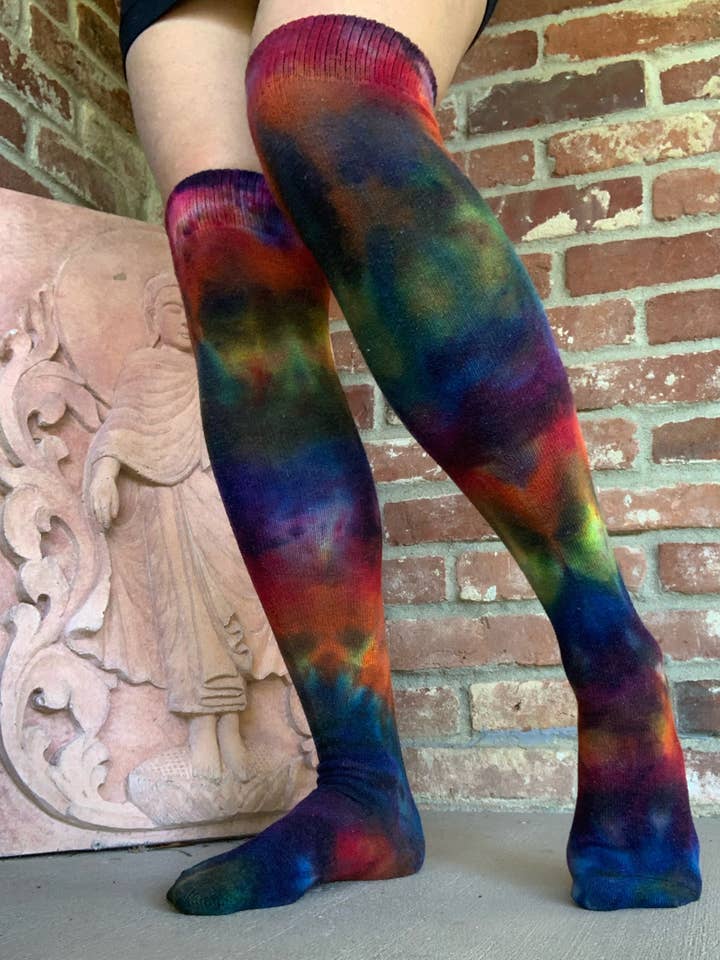 RocknSocks - Wholesale Socks - Women's - Rainbow Galaxy Tie Dye Over The Knee Socks