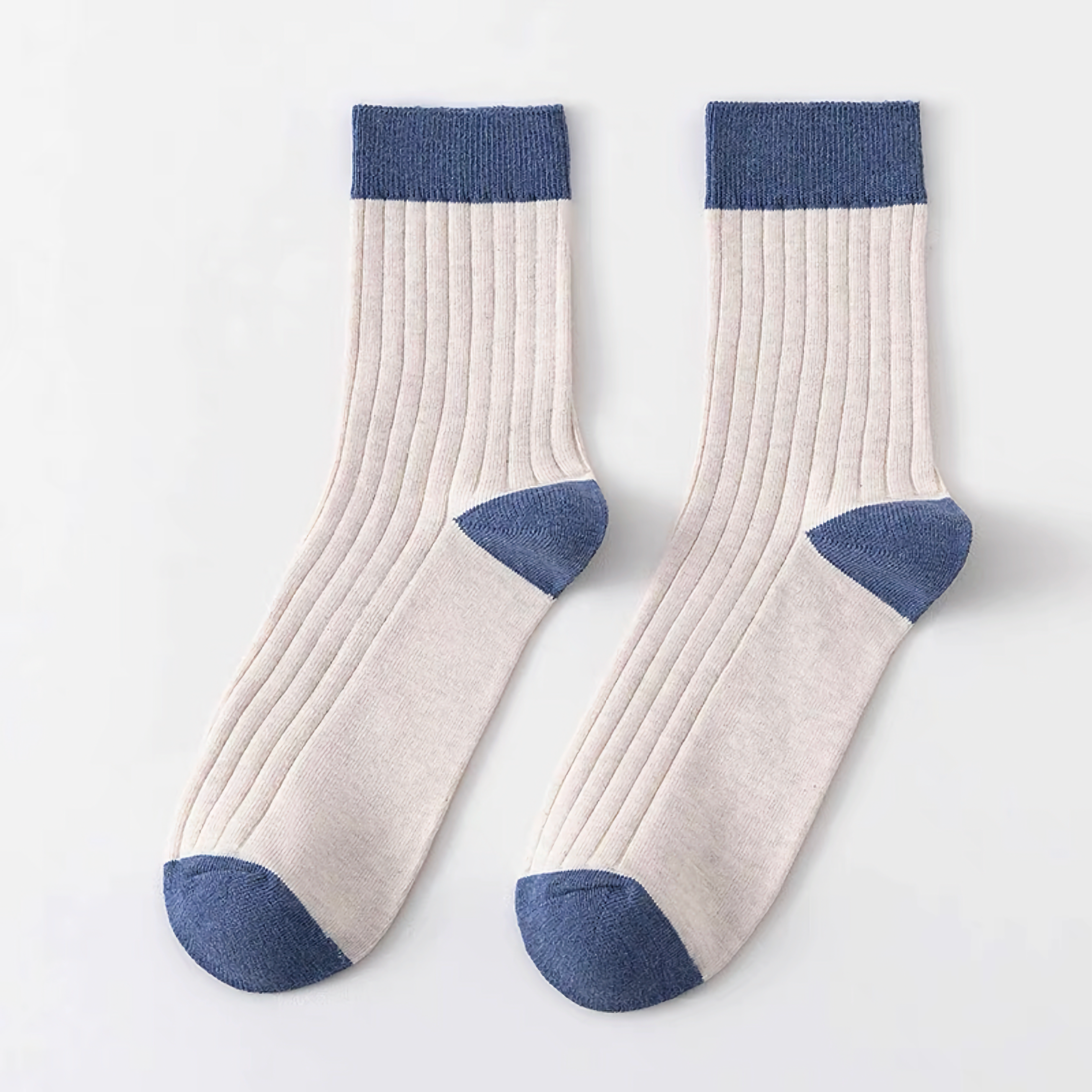 Happy Knits – wholesale Socks – Men's – Men's Color Block Rib Socks - Men's Pure Cotton Socks1