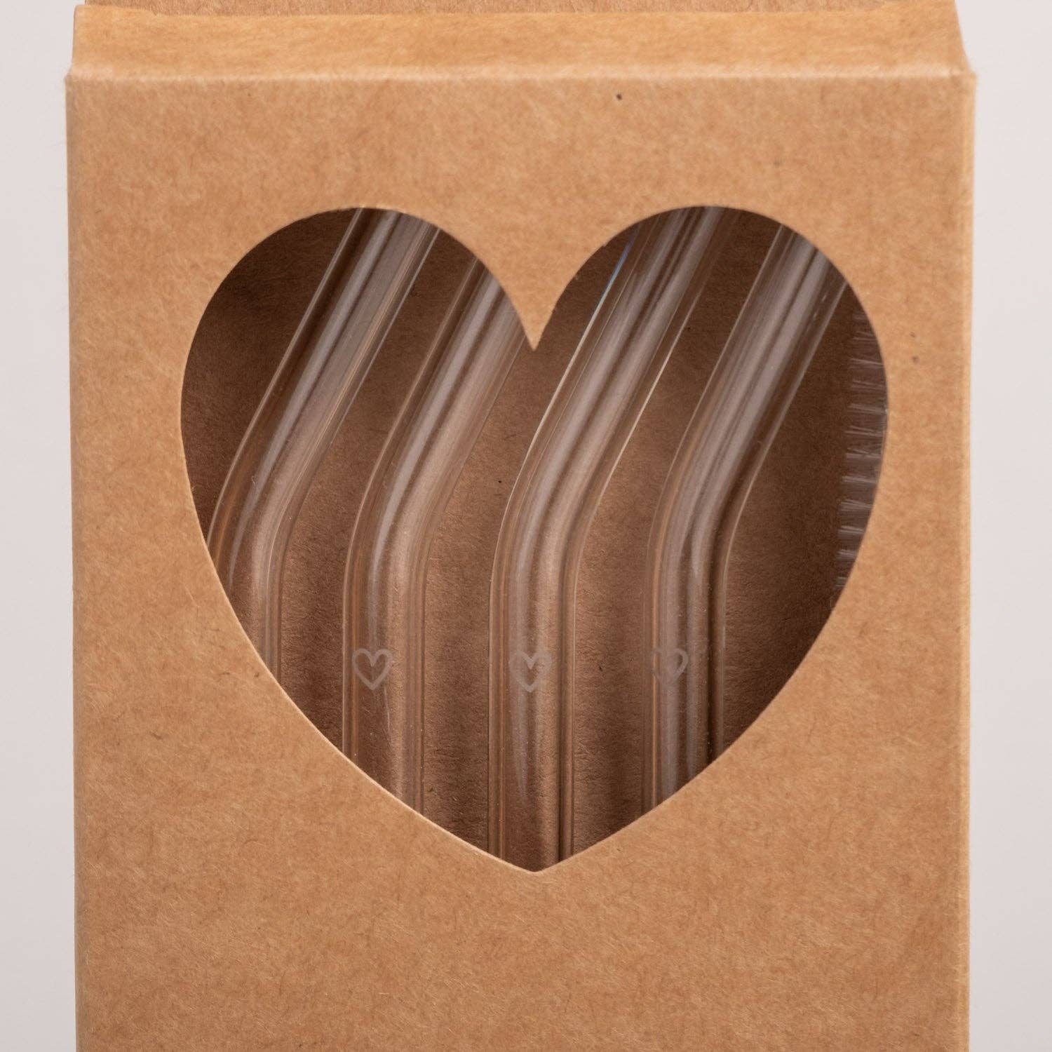 Eulenschnitt - Wholesale Drinking Straw - Heart-shaped bent straws transparent glass in a set of 4 (PU = 10 sets)4