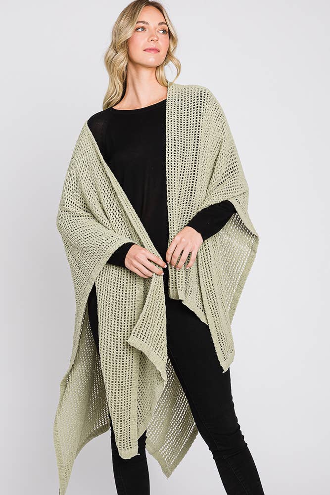 Hana - Wholesale Cardigan - Dames - Solid Chenille Crochet Ruana37