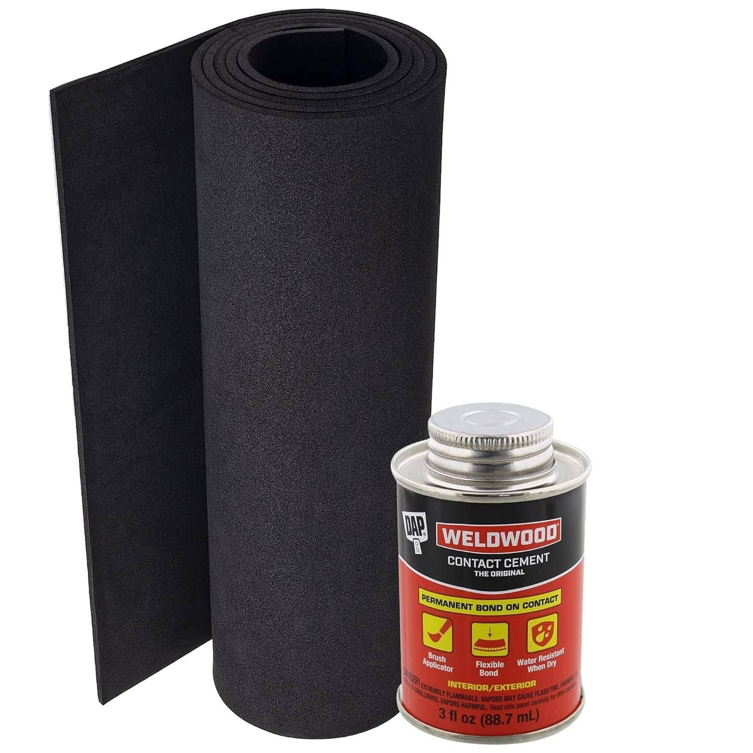 Pixiss - Wholesale Craft Supplies - EVA Foam Roll and Contact Cement Adhesive - DAP Weldwood Cement Glue (3oz) with Pixiss EVA Foam Roll 5mm x 35cm x 150cm0