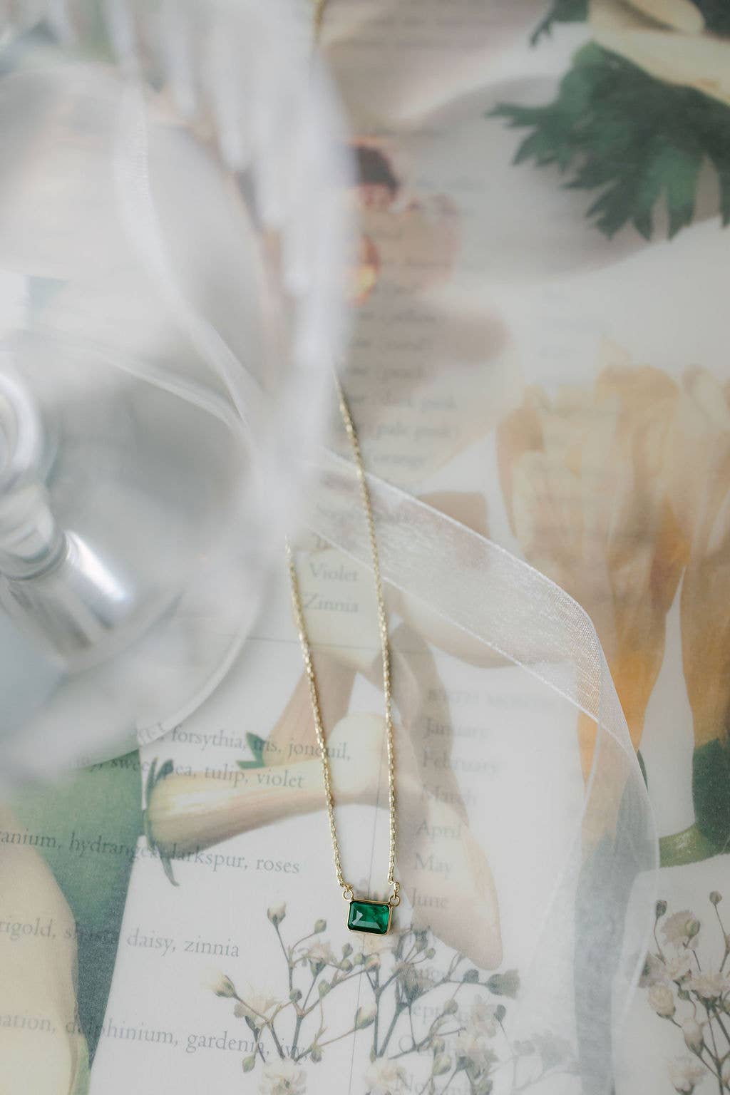 Ofina Jewelry - Wholesale Pendant/Charm Necklace - 14k Solid Gold Rectangular Emerald Necklace2