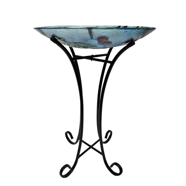 Continental Art Center - Wholesale Bird Bath - 24" Tall Metal Bird Bath Stand with Suction Cups -18" Plates