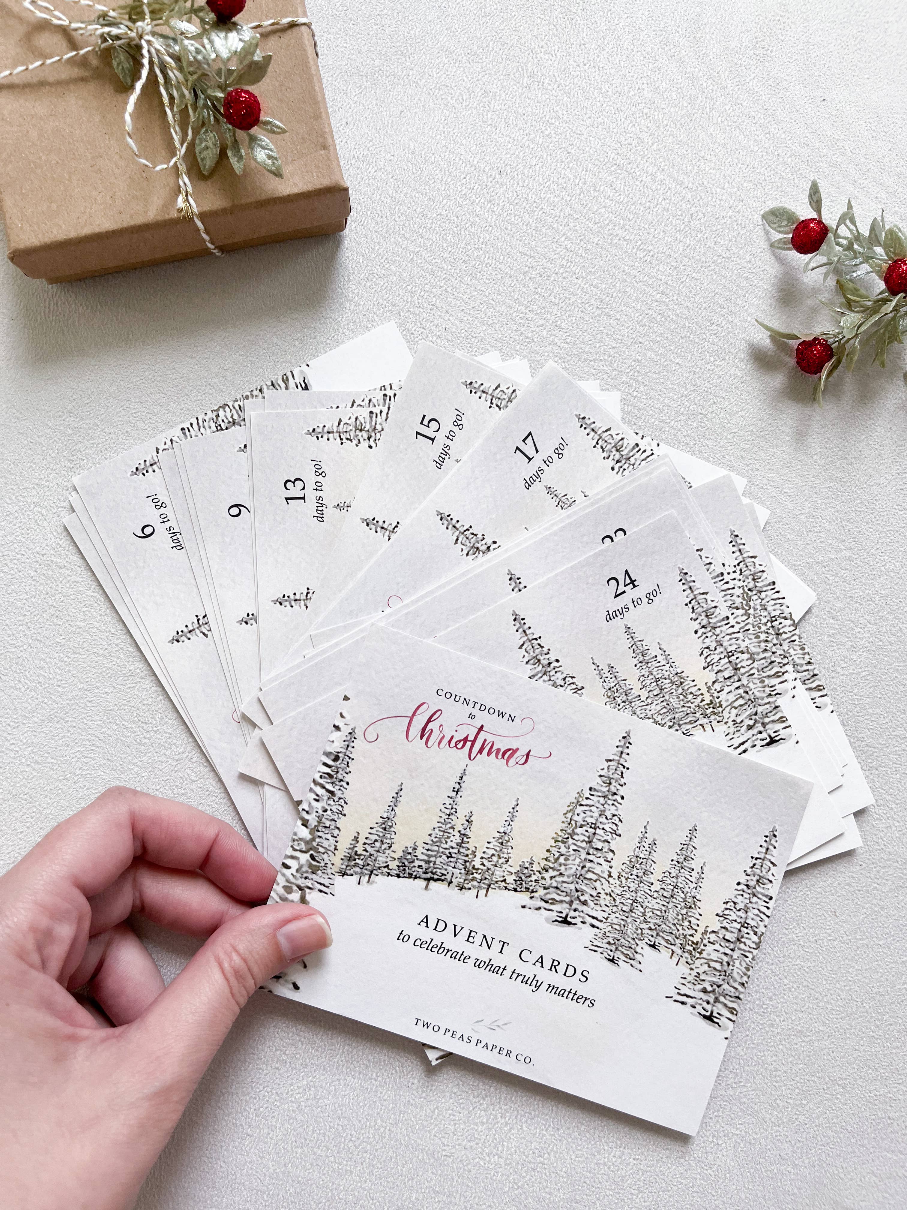 Two Peas Paper Co. – wholesale Adventskalender – Handmålad akvarelladventskalender för jul1