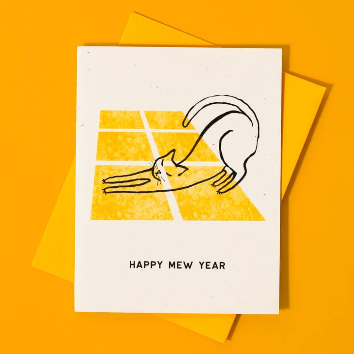 Bromstad Printing Co. - Wholesale New Year's Card - Happy Mew Year - Risograph Card