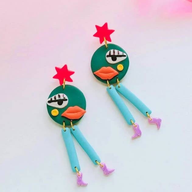 Delaney and Blu - Vente Boucles d'oreilles pendantes - Face à la piste de danse