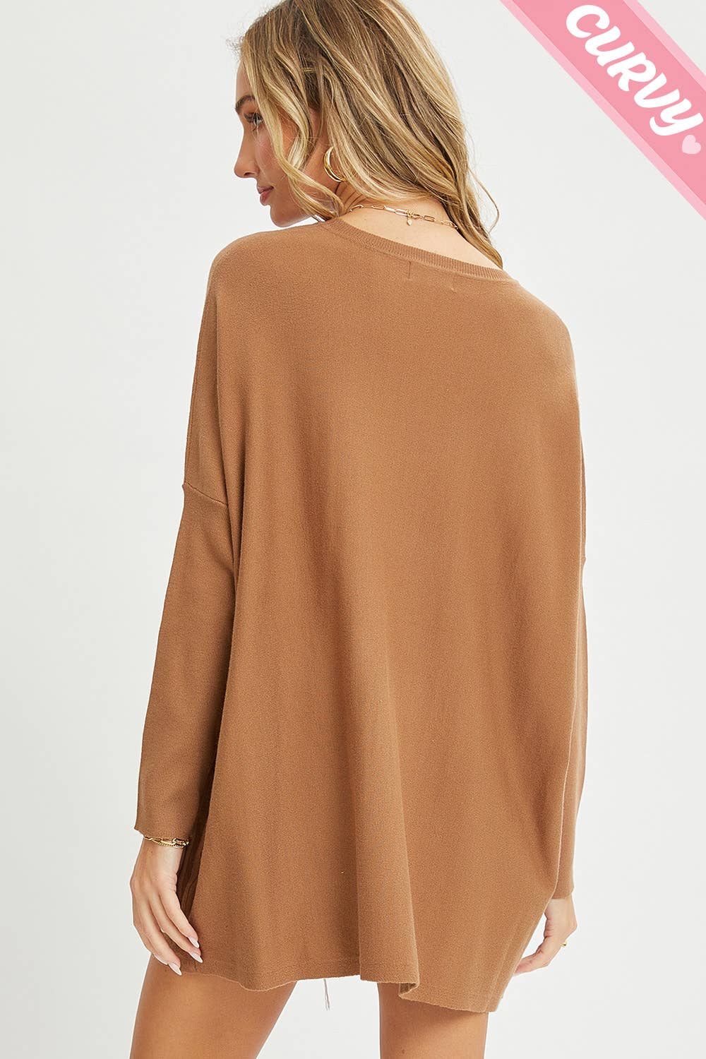 Sweet Lovely by Jen - Wholesale Tunic Sweater - Women's - FRONT POCKET OVERSIZE SWEATER PLUS SIZE2