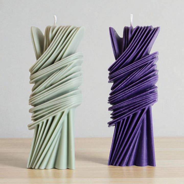 Modernt geometriskt pelarljus 7x2.5in - Formad för wholesale av Agaboo Candle