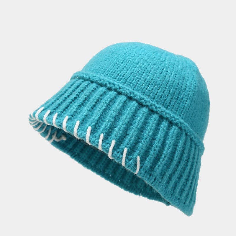 Dipped Shop - Wholesale Vissershoedje - Dames - Vintage gebreide emmerhoed in effen kleur DPKB03397