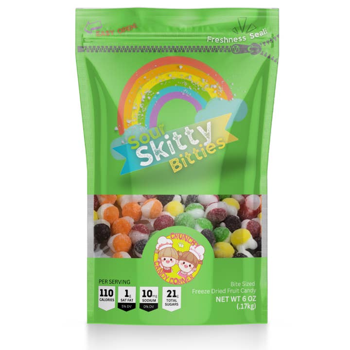 Sour Skitty Bitties - Freeze Dried Candy - 6oz Bag for wholesale by CRUNCHY CANDY CORNER