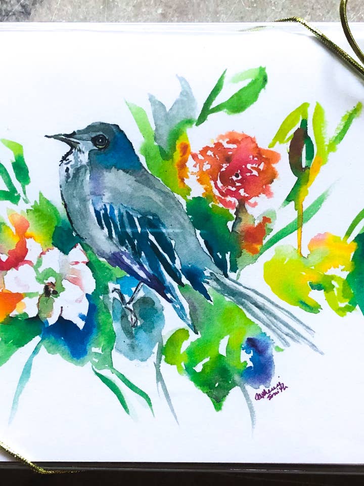 Mockingbird Boxed Note Cards Set for wholesale by Southern Bird Studio