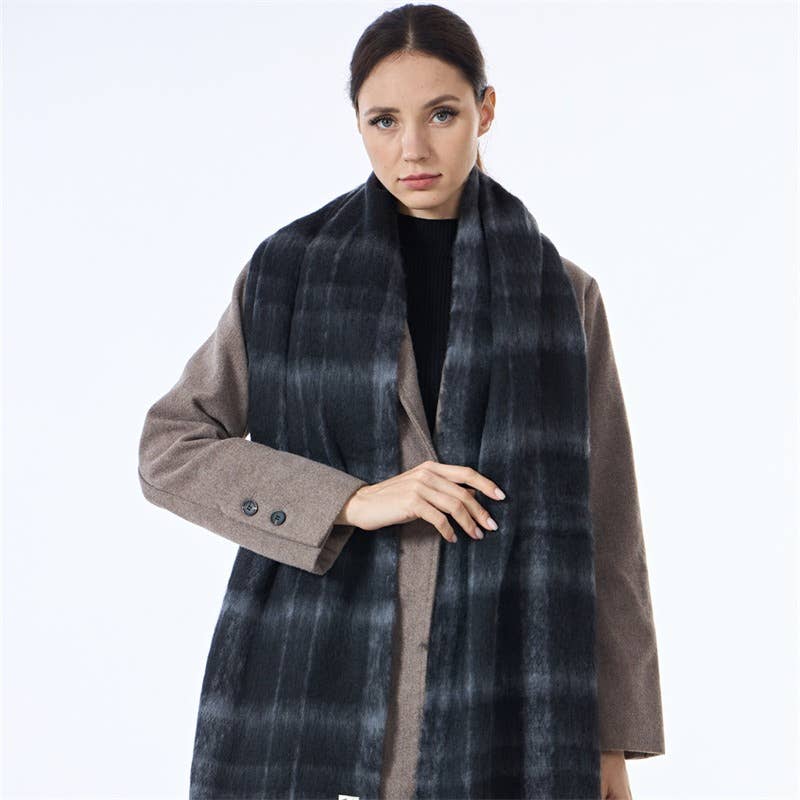 Sweetkama - Wholesale Scarf - Women's - Unisex Color Block Plaid Everyday Scarf SKAS42006