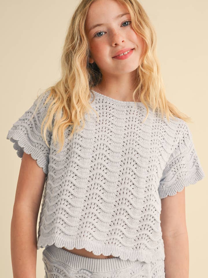 heart and arrow - Venta al por mayor Jersey corto de punto - Niños - TOP DE CROCHET PARA NIÑAS ADOLESCENTES MANGA CORTA (7/14)1