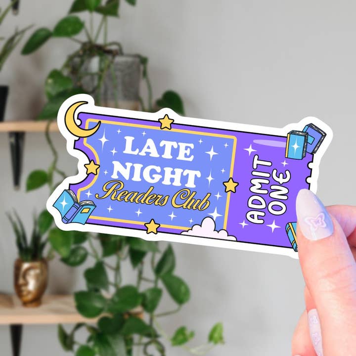 Living Noir - Wholesale Sticker - Late Night Readers Club Admit One Ticket Sticker