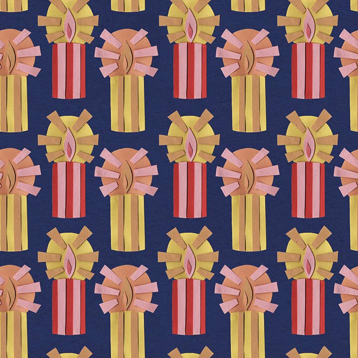 Winter Candles gift wrap for wholesale by LOU & LUCY PAPER GOODS