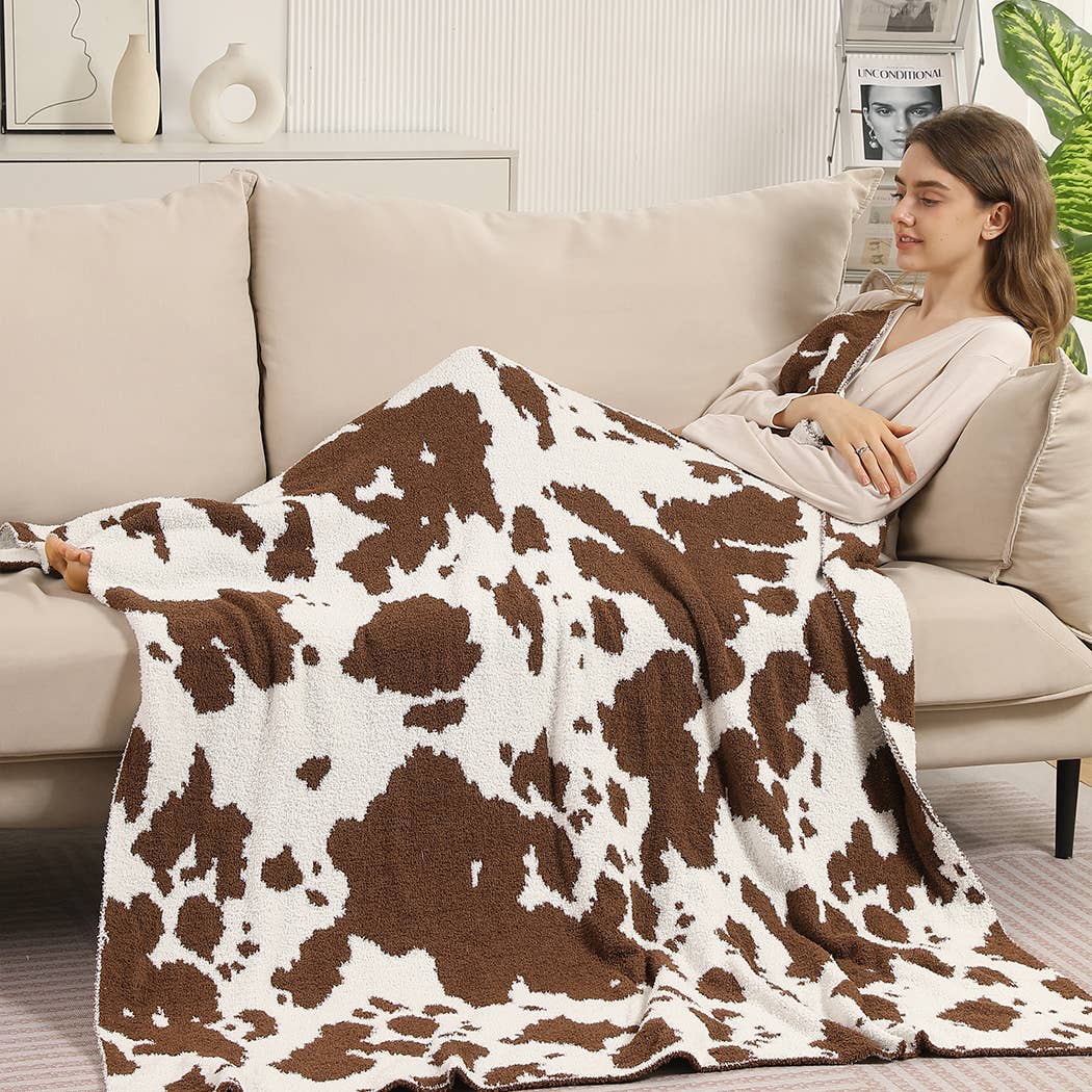Fashion City - Wholesale Throw Blanket - Cow Pattern Throw Blanket6