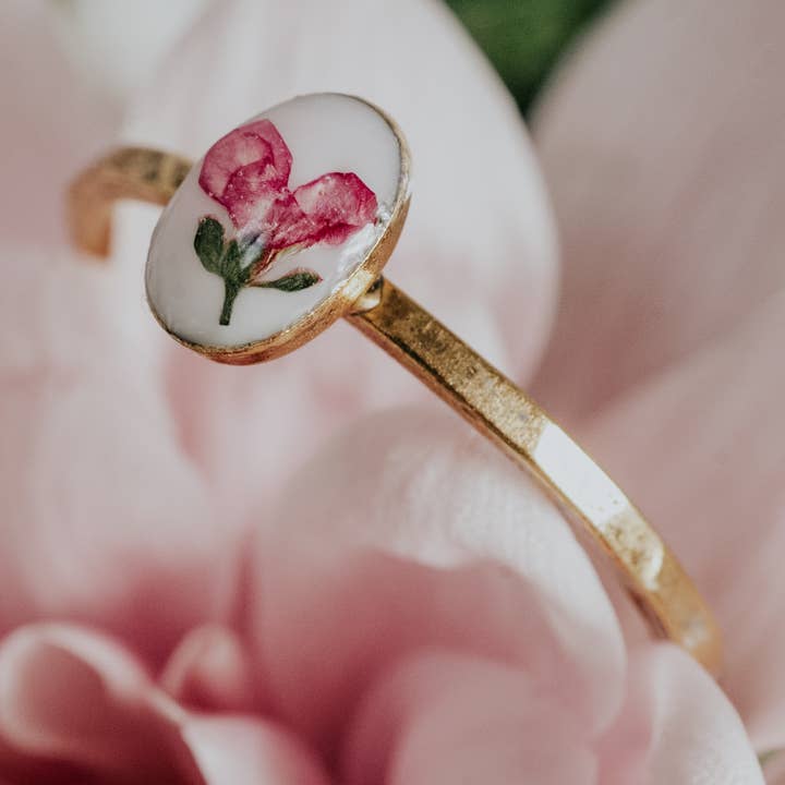 Alyssum Botanical Ring for wholesale by Ephemera