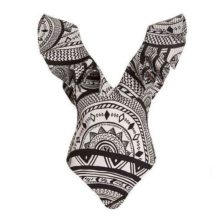 Sweetkama - Wholesale One Piece Swimsuit - Women's - Ruffle Shoulder One Piece Swimwear