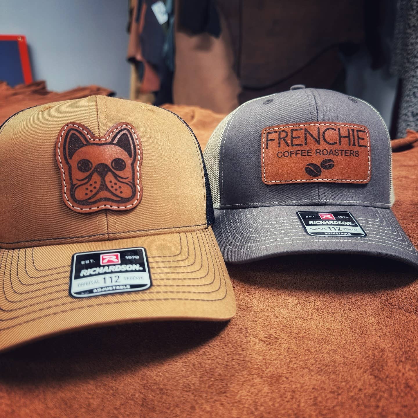 NDesigns Leather - Wholesale Trucker Hat - Unisex - Custom Logo Leather Patch Hat - Patches are sewn, not glued!5