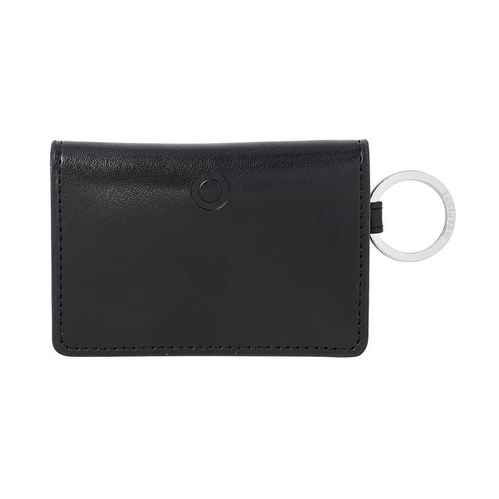 Keychain Wallet - Black Leather ID Case for wholesale by Oventure