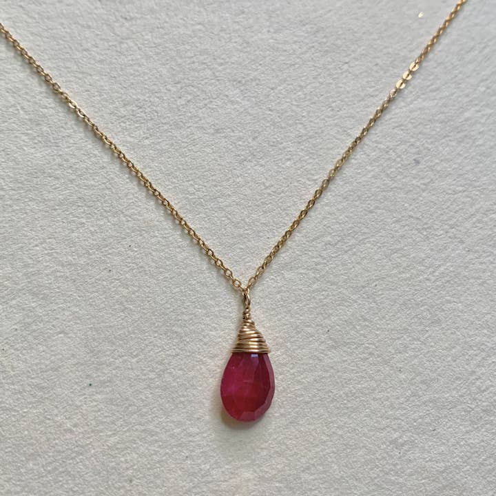 Ruby drop necklace for wholesale by Rafia